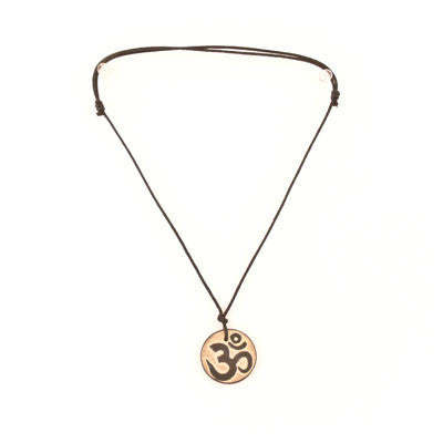 Necklace- Bone Om on Cotton Cord (Adjustable Length)