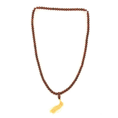 Mala- Red Wood on Elastic Cord Medium