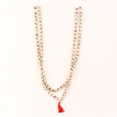 Mala- White Bone Skull Long