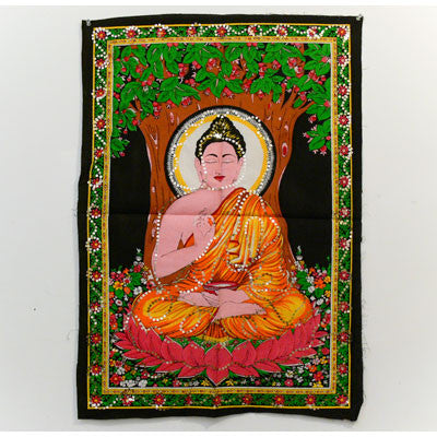 Buddha- Fabric Wall Hanging with Sequins