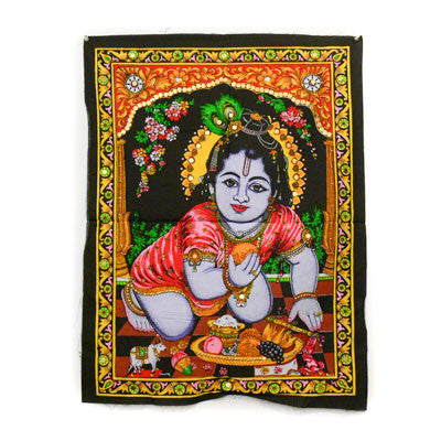 Krishna Baby- Fabric Wall Hanging with Sequins