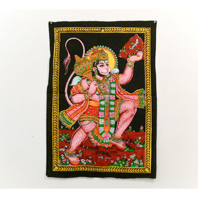 Hunuman (Monkey God)- Fabric Wall Hanging with Sequins