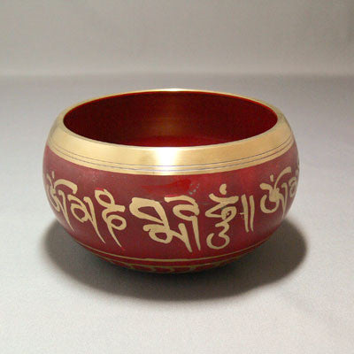 Alloy Bowl with Stick- Red- Medium