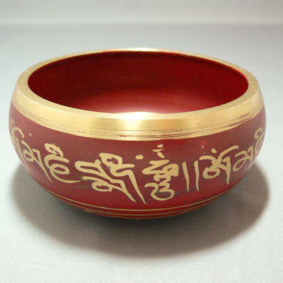 Alloy Bowl with Stick- Red- Large