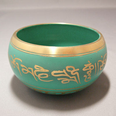Alloy Bowl with Stick- Green- Medium