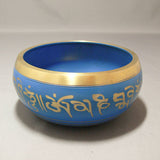 Alloy Bowl with Stick- Blue- Large