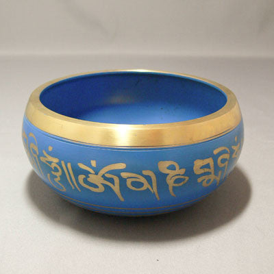 Alloy Bowl with Stick- Blue- Large