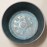 Alloy Bowl with Stick- Multi-Buddha- Blue Tint- Small