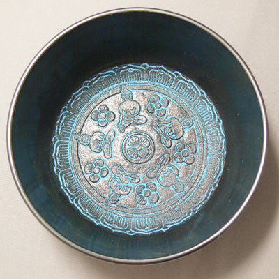 Alloy Bowl with Stick- Multi-Buddha- Blue Tint- Small