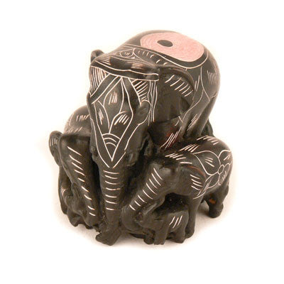 3 Small Engraved Elephants- Resin