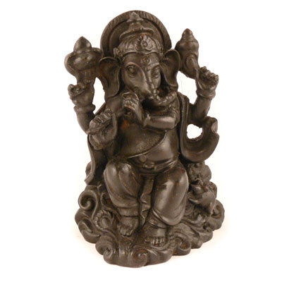 Ganesh- Medium Flute Playing Ganesh Resin Statue