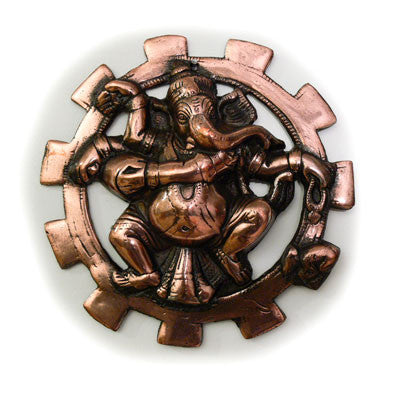 Copper Wall Hanging- Small Ganesh with Square Rays