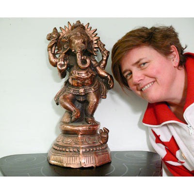 Ganesh- Large Standing Ganesh with Sun Copper Statue