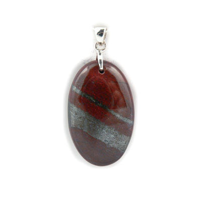 Hematite and Jasper(Iron Stone)- Northern ON. Oval Pendant