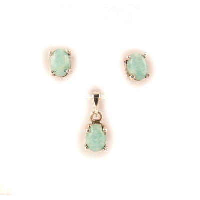 Stud Oval Amazonite Set