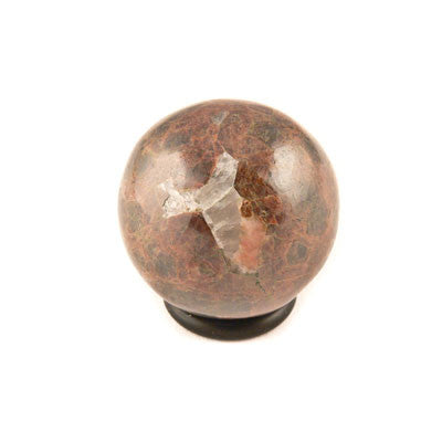 25-30mm-Black Calcite in Garnet Sphere- Marmora, Hastings County, ON