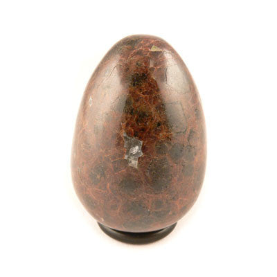 50mm- Black Calcite in Garnet Egg- Marmora, Hastings County, ON