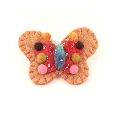 Felt Butterfly Pin- Green