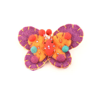 Felt Butterfly Pin- Purple