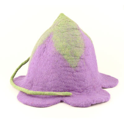 Felt Flower Hat with Stem- Light Purple