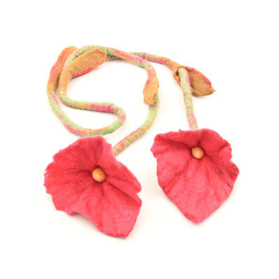 Felt 2 Lily Garland/Belt- Fuchsia with Green