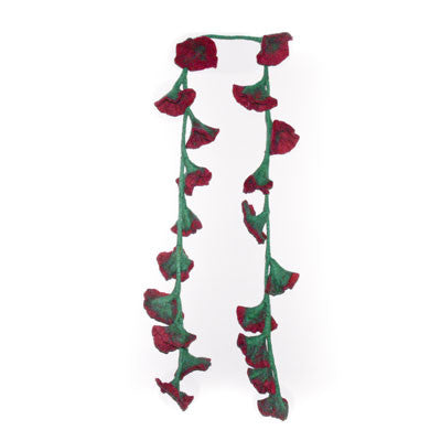 Felt 20 Flower Garland/Belt- Fuchsia with Green