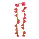 Felt 20 Flower Garland/Belt- Pink with Green