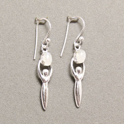 Goddess Earrings- Rainbow Moonstone