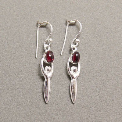 Goddess Earrings- Garnet