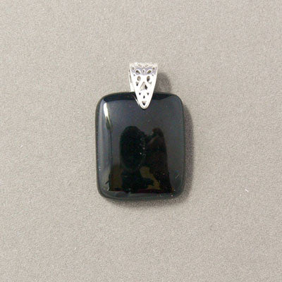 Black Onyx- Rectangular Pendant