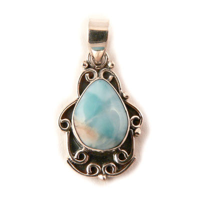 Approximately 3.5 grams- Sterling Silver Larimar Pendant
