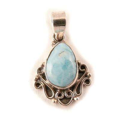 Approximately 3.5 grams- Sterling Silver Larimar Pendant