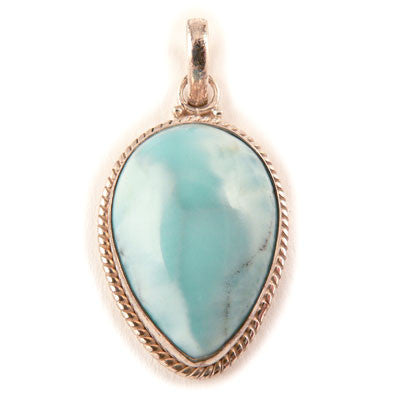12.9 grams- Sterling Silver Larimar Pendant