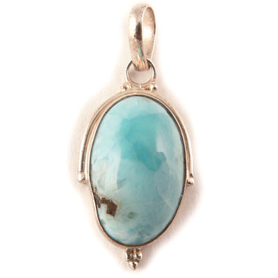 7.5 grams- Sterling Silver Larimar Pendant