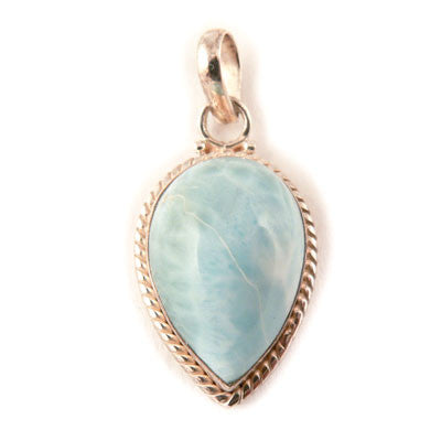 7.8 grams- Sterling Silver Larimar Pendant