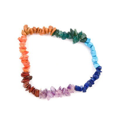 Bracelet- Chakra Colour Chip Stones with Elastic Band