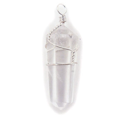 Wire Wrap Point Pendant- Crystal