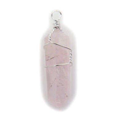 Wire Wrap Point Pendant- Rose Quartz