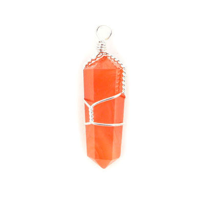 Wire Wrap Point Pendant- Carnelian