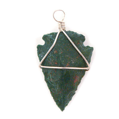 Wire Wrap Arrowhead- Blood Stone