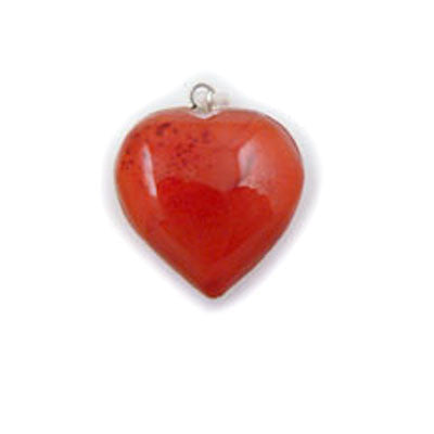 Heart Pendant with Wire Outline- Carnelian