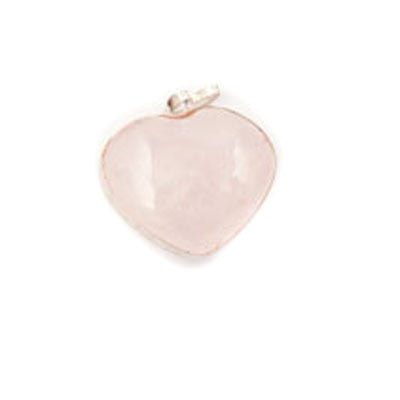 Heart Pendant with Wire Outline- Rose Quartz