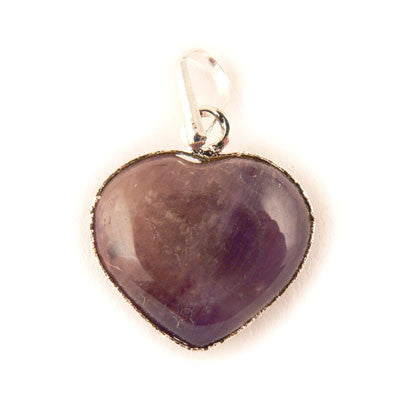Heart Pendant with Wire Outline- Amethyst
