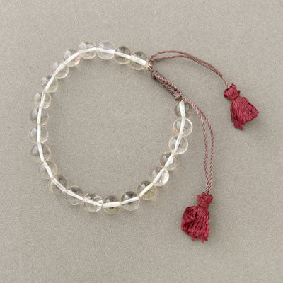 Bracelet- Stone Bead with Shambala Knot- Quartz