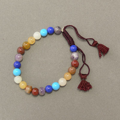 Bracelet- Stone Bead with Shambala Knot- Chakra
